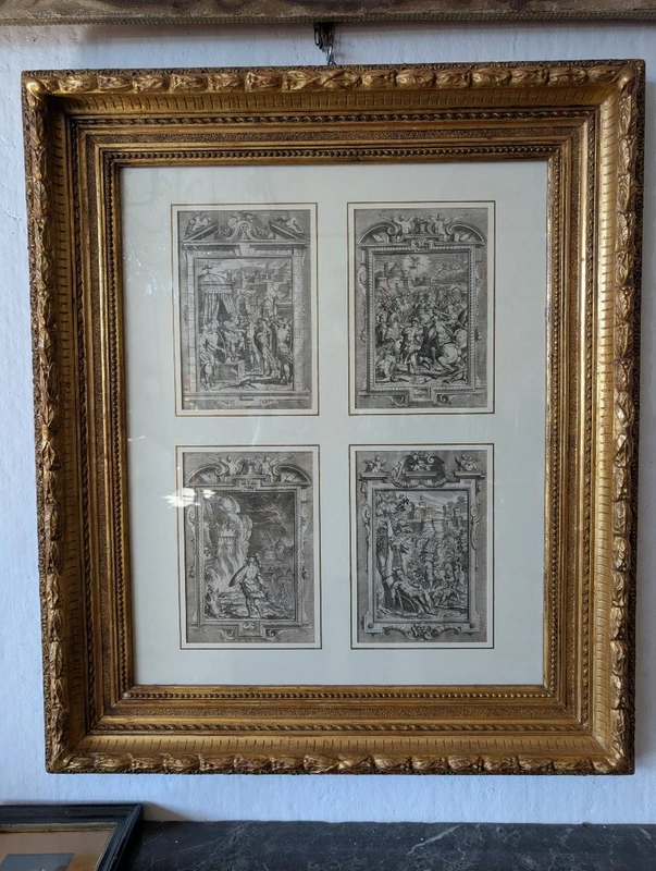 Suite of four engravings from Tasso's Gerusalemme Liberata - Bernardo Castello, 18th c.
