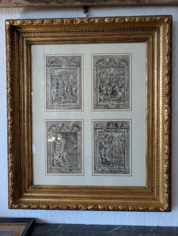 Suite of four engravings from Tasso's Gerusalemme Liberata - Bernardo Castello, 18th c.