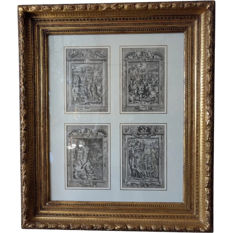 Suite of four engravings from Tasso's Gerusalemme Liberata - Bernardo Castello, 18th c.