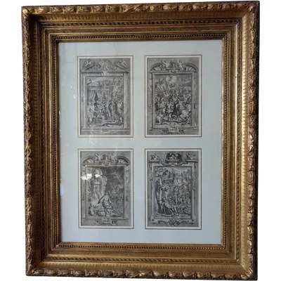 Suite of four engravings from Tasso's Gerusalemme Liberata - Bernardo Castello, 18th c.