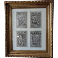Suite of four engravings from Tasso's Gerusalemme Liberata - Bernardo Castello, 18th c.