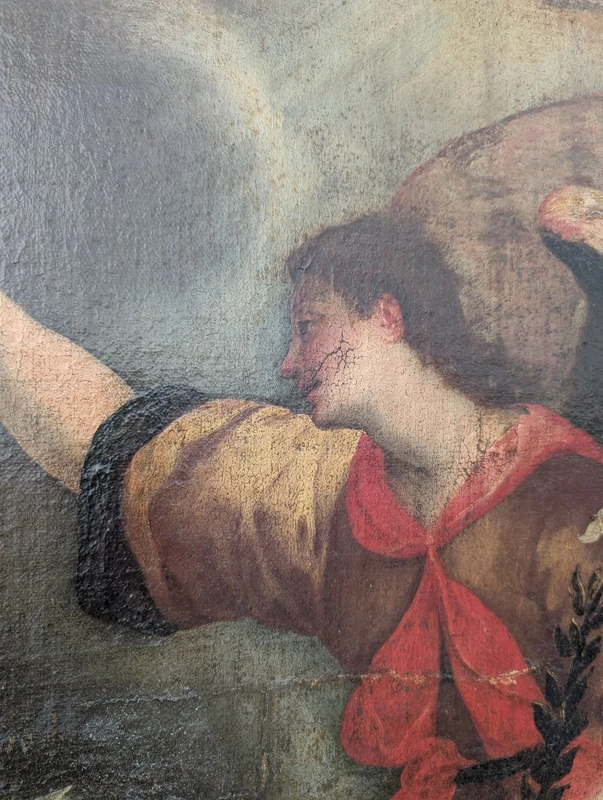 Annunciazione, dipinto olio su tela, fine XVII secolo, cm 78x100