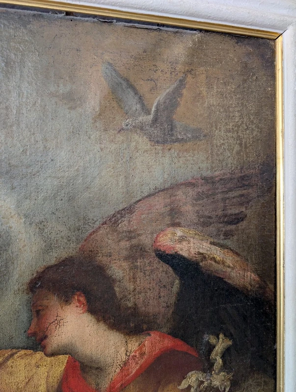 Annunciazione, dipinto olio su tela, fine XVII secolo, cm 78x100