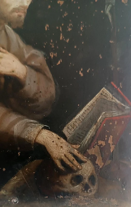 Antico dipinto su rame scuola italiana XVII secolo-SAN FRANCESCO