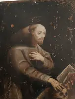 Antico dipinto su rame scuola italiana XVII secolo-SAN FRANCESCO