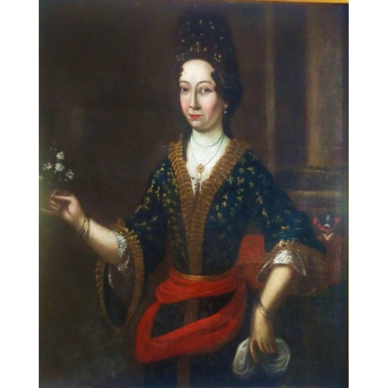 Antique Oil Painting On Canvas - Female Portrait - 18th Century - European School