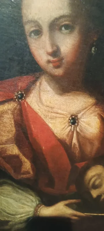 Huile sur toile ancienne Salomé avec la tête du Baptiste - 18e siècle