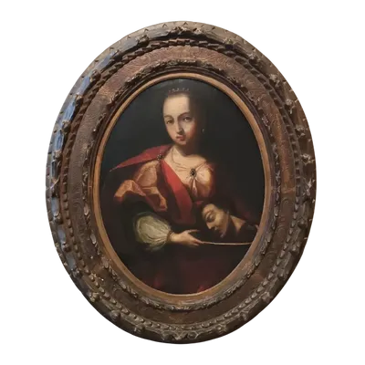 Huile sur toile ancienne Salomé avec la tête du Baptiste - 18e siècle