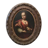 Huile sur toile ancienne Salomé avec la tête du Baptiste - 18e siècle