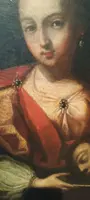 Huile sur toile ancienne Salomé avec la tête du Baptiste - 18e siècle