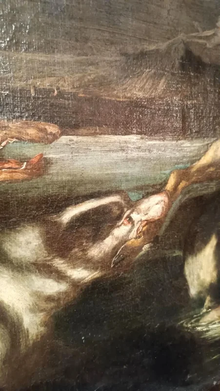 Scene Of Hunting - Antique Painting 17th Century Flemish School