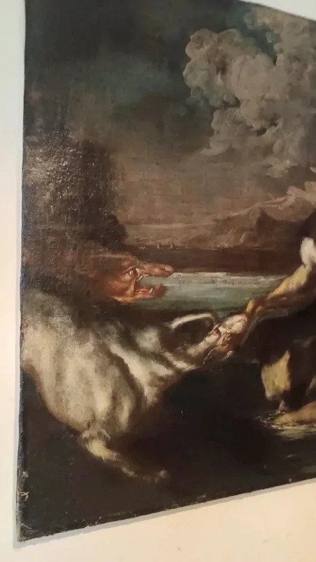 Scene Of Hunting - Antique Painting 17th Century Flemish School