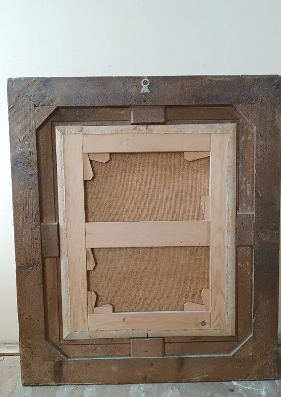 Dipinto olio su tela ritratto  metà del XIX secolo-scuola europea