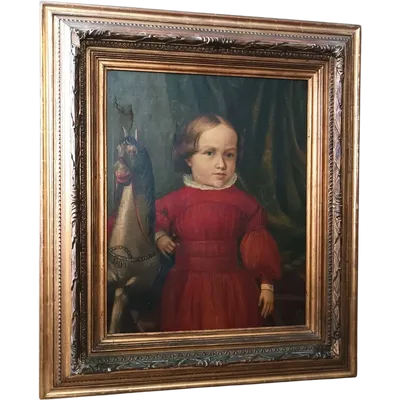 Peinture à l'huile sur toile, portrait, milieu du 19e siècle - École européenne