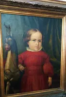 Dipinto olio su tela ritratto  metà del XIX secolo-scuola europea