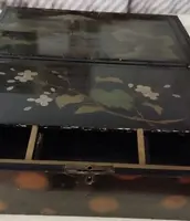 Scatola Napoleone III Legno Dipinto Cineseria E Intarsi In Madre Perla