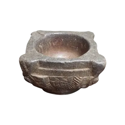 Antique carved stone mortar