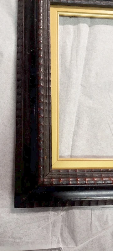 Antique Frame In Ebonized Wood Guilloché Late 19th Century Renaissance Style