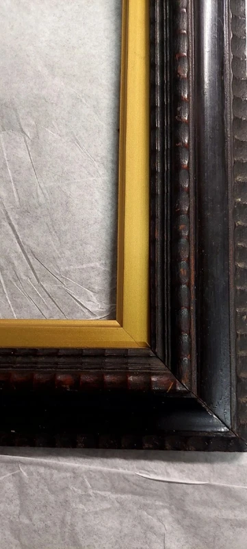 Antique Frame In Ebonized Wood Guilloché Late 19th Century Renaissance Style