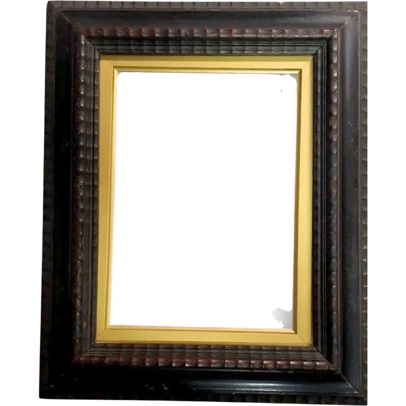 Antique Frame In Ebonized Wood Guilloché Late 19th Century Renaissance Style
