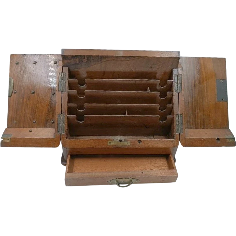 Antique English walnut letter carrier 19th century