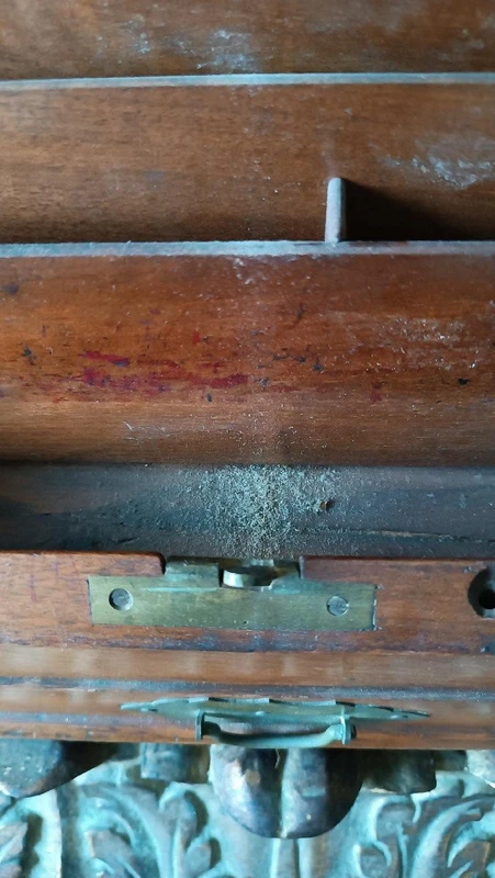 Antique English walnut letter carrier 19th century