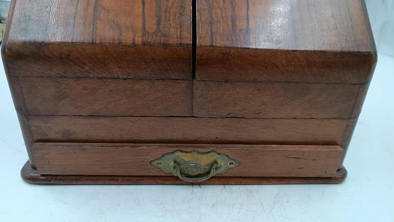 Antique English walnut letter carrier 19th century