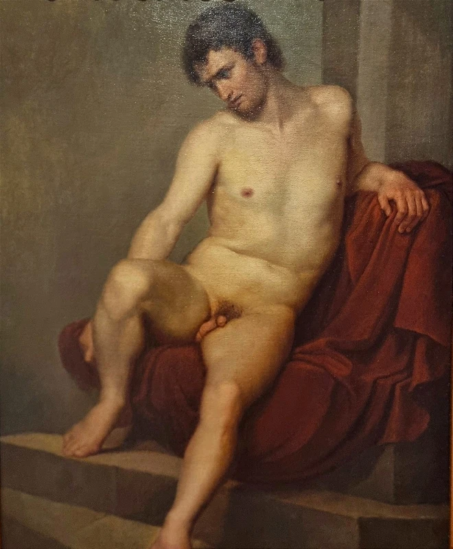 Huile sur toile, nu d'un jeune homme du XVIIIe siècle Néoclassique Luigi Sabatelli 1772-1850