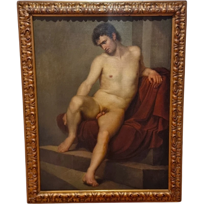 Huile sur toile, nu d'un jeune homme du XVIIIe siècle Néoclassique Luigi Sabatelli 1772-1850