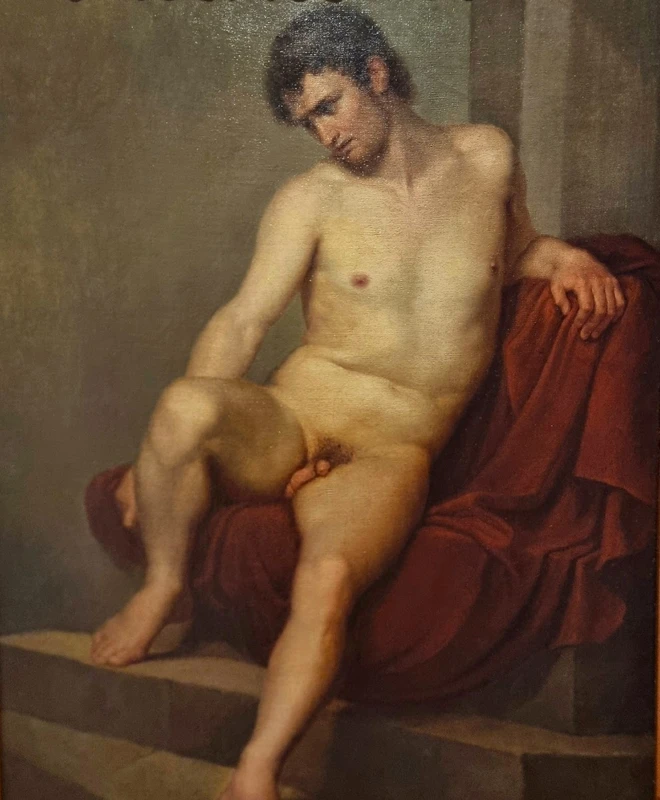 Huile sur toile, nu d'un jeune homme du XVIIIe siècle Néoclassique Luigi Sabatelli 1772-1850