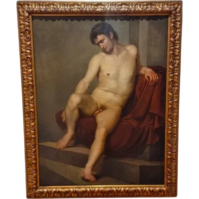 Olio su tela nudo di giovine del 700 Neoclassico Luigi Sabatelli 1772-1850