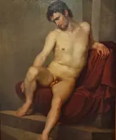 Huile sur toile, nu d'un jeune homme du XVIIIe siècle Néoclassique Luigi Sabatelli 1772-1850