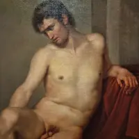 Huile sur toile, nu d'un jeune homme du XVIIIe siècle Néoclassique Luigi Sabatelli 1772-1850