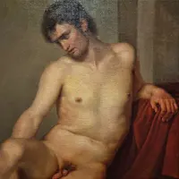 Huile sur toile, nu d'un jeune homme du XVIIIe siècle Néoclassique Luigi Sabatelli 1772-1850