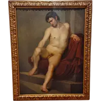 Huile sur toile, nu d'un jeune homme du XVIIIe siècle Néoclassique Luigi Sabatelli 1772-1850