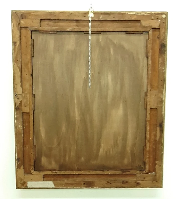 Miroir en plâtre doré restauré