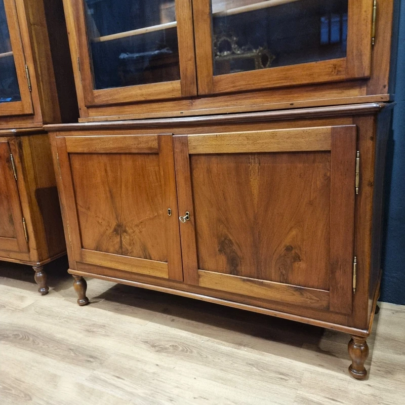 Pair of sideboard bookcases in walnut 1840s Empire high quality
