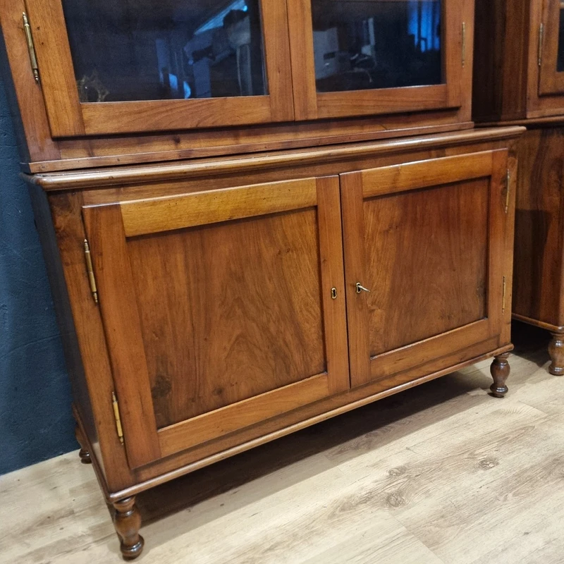 Pair of sideboard bookcases in walnut 1840s Empire high quality