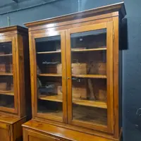 Pair of sideboard bookcases in walnut 1840s Empire high quality