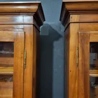 Pair of sideboard bookcases in walnut 1840s Empire high quality