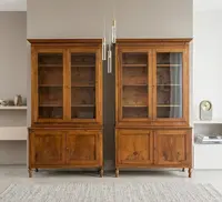 Pair of sideboard bookcases in walnut 1840s Empire high quality