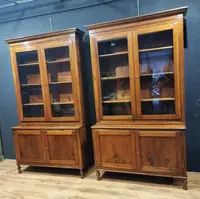 Pair of sideboard bookcases in walnut 1840s Empire high quality