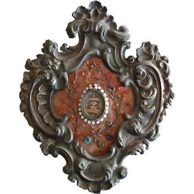 Antico Reliquiario in argento con reliquie 20x17 cm