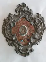 Antico Reliquiario in argento con reliquie 20x17 cm