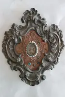 Antico Reliquiario in argento con reliquie 20x17 cm