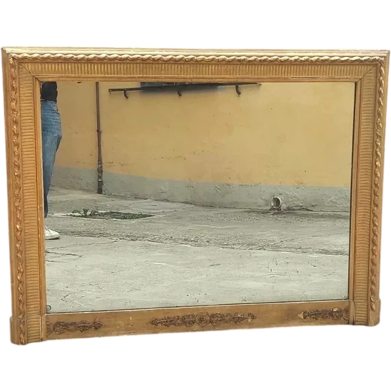 Grande Specchiera Carlo X antica Legno Dorata Oro Zecchino Originale