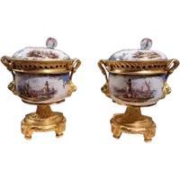 COPPIA DI BRUCIAPROFUMI DELLA SECONDA META' DEL XIX SECOLO DI MEISSEN AUGUST REX HELENA WOLFSOH