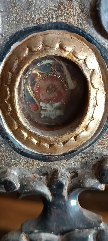 Reliquiario in legno argentato con reliquia San Giusto XVIII secolo