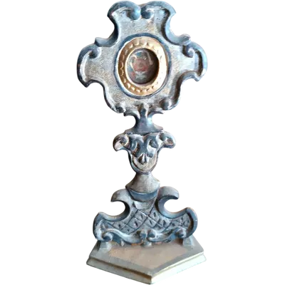 Silver-plated wooden reliquary with St. Just relic 18th century