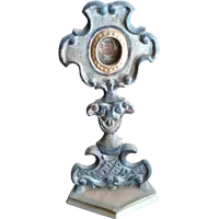 Reliquiario in legno argentato con reliquia San Giusto XVIII secolo